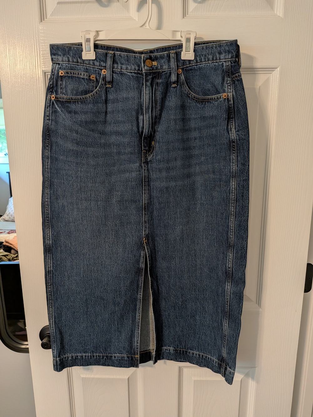 J. Crew Dark Blue Straight Denim Skirt